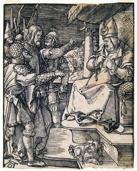 D&uuml;rer Albrecht - Cristo davanti a Caifa (dalla serie: La Piccola Passione)